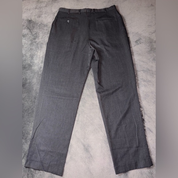Nordstrom Size 36R/33L Grey 100% Wool Made in USA Business Wedding Dress Pants - Picture 11 of 12